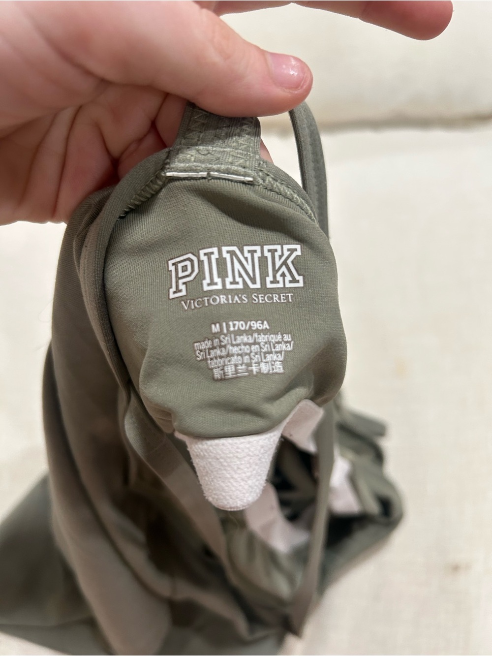 PINK Victoria's Secret Olive Green Kids One-Piece Swim